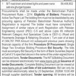 Quetta Tender 2026 Road Drain, Street Lights & Bypass Works