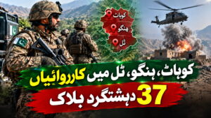 کوہاٹ، ہنگو، ٹل میں کارروائیاں، 37 دہشتگرد ہلاک